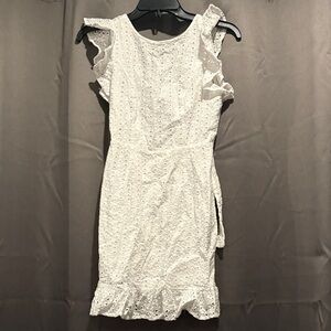 SHEIN White Eyelet Mini Dress